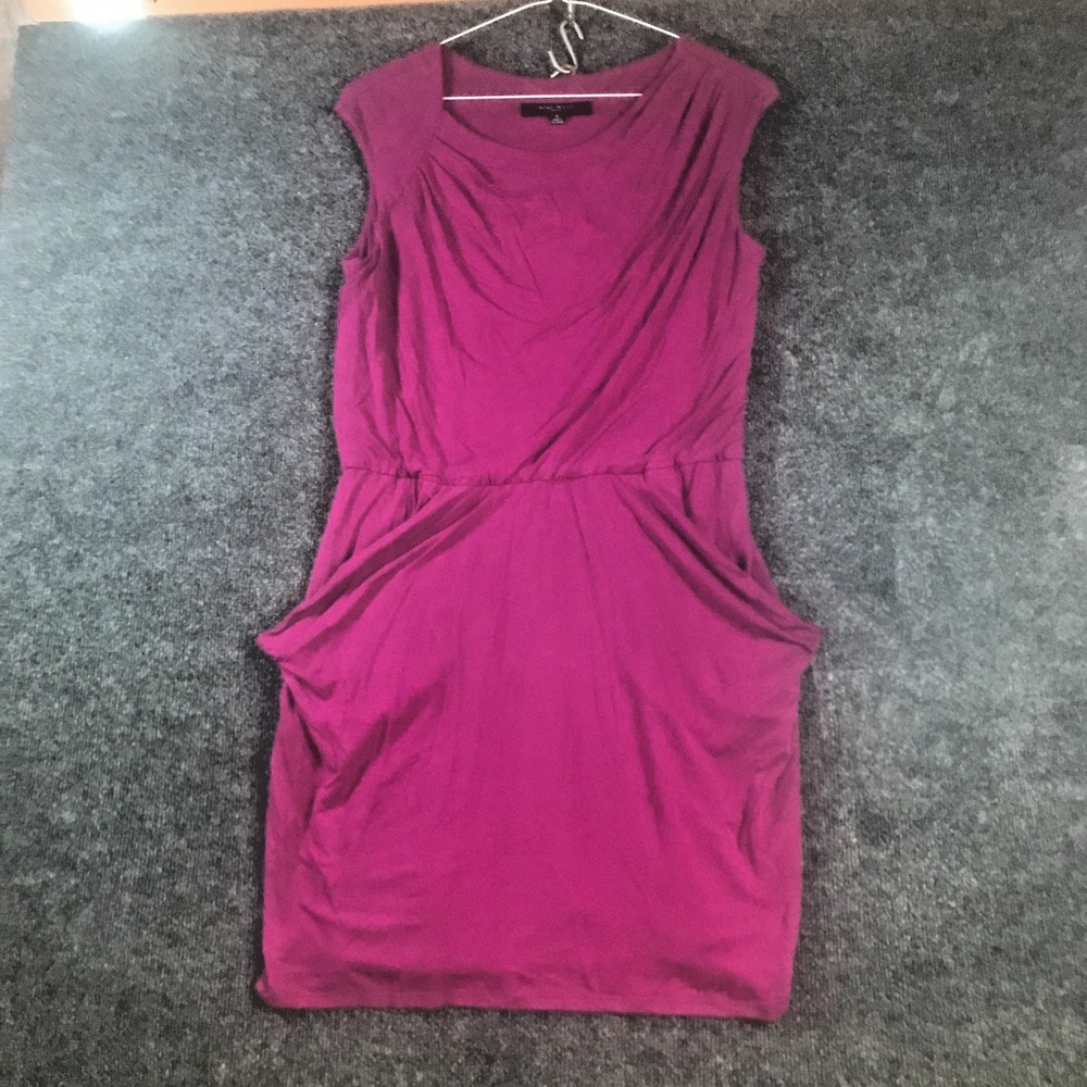 Nine West Sheath Dress Womens 2 Pink Stretch Pleated Sleeveless Cocktail Party